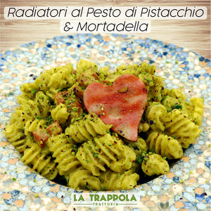 Pâtes Fraîches : Radiatori Au Pesto de Pistaches et Mortadelle
