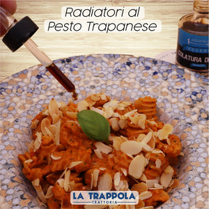 Primi : Rigatoni al Pesto Trapanese